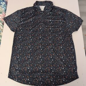 BYLT Basics Dark Gray Patterned Shirt Men Large